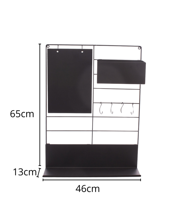 Organizer da parete in metallo nero - immagine 3