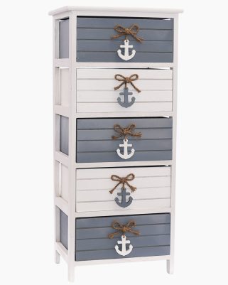 Cassettiera bicolor in legno di abete "Breeze"