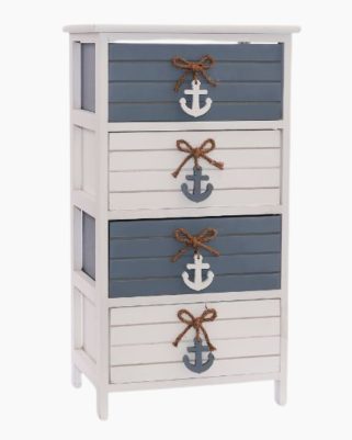 Cassettiera bicolor in legno di abete “Breeze”