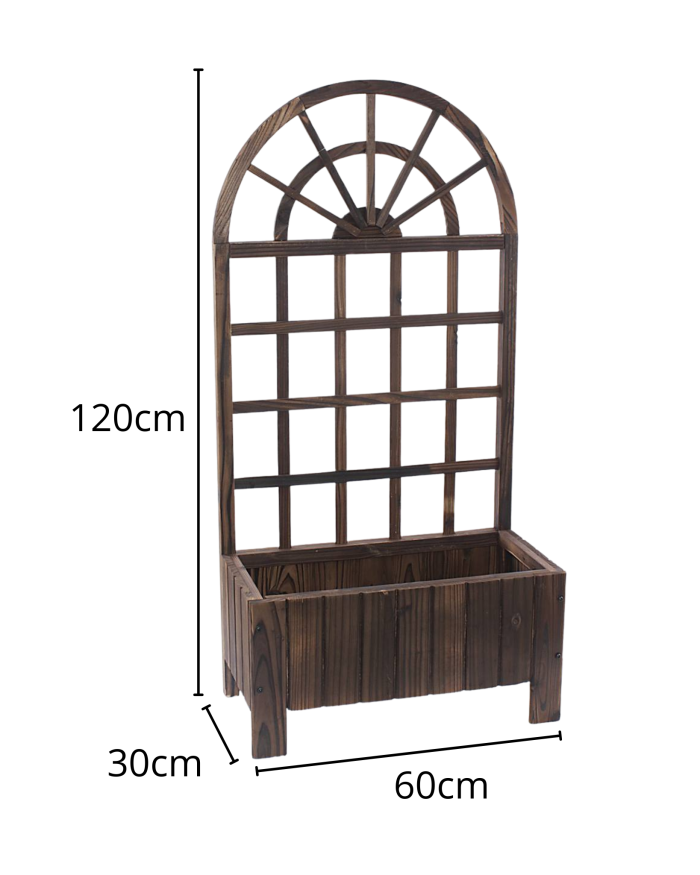 Fioriera con spalliera in abete - immagine 3