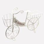 Bici portavaso in metallo bianco