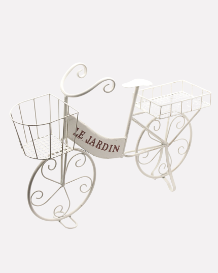 Bici portavaso in metallo bianco