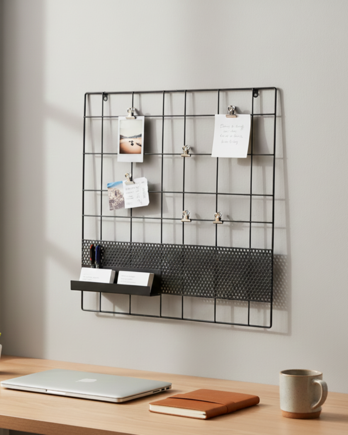 Bacheca in metallo nero 45x45 cm - immagine 2