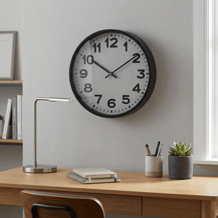 Orologio classico rotondo nero - immagine 2