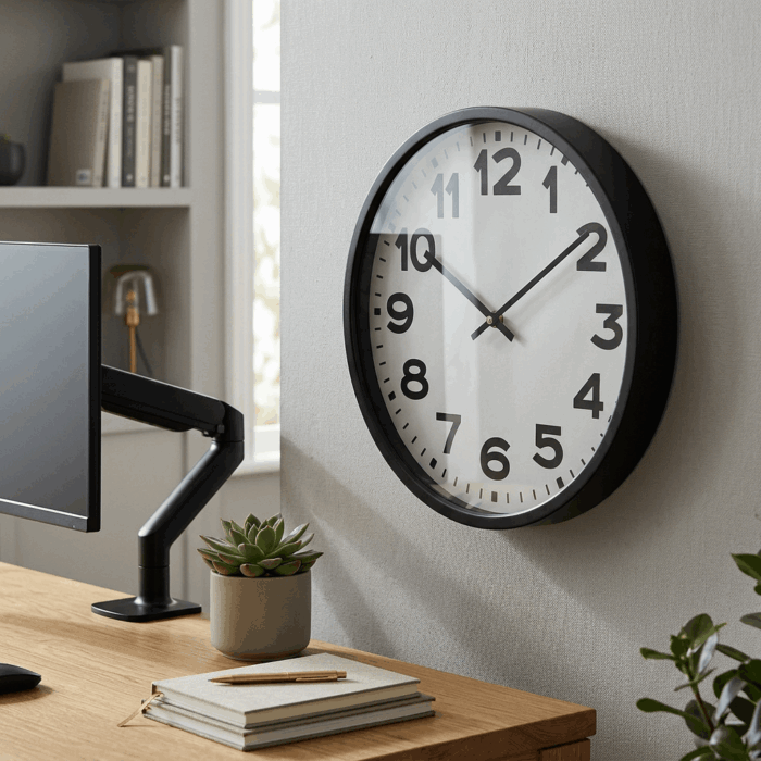 Orologio classico rotondo nero - immagine 5
