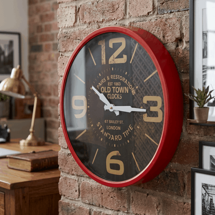 Orologio Old Town rotondo rosso marrone - immagine 2
