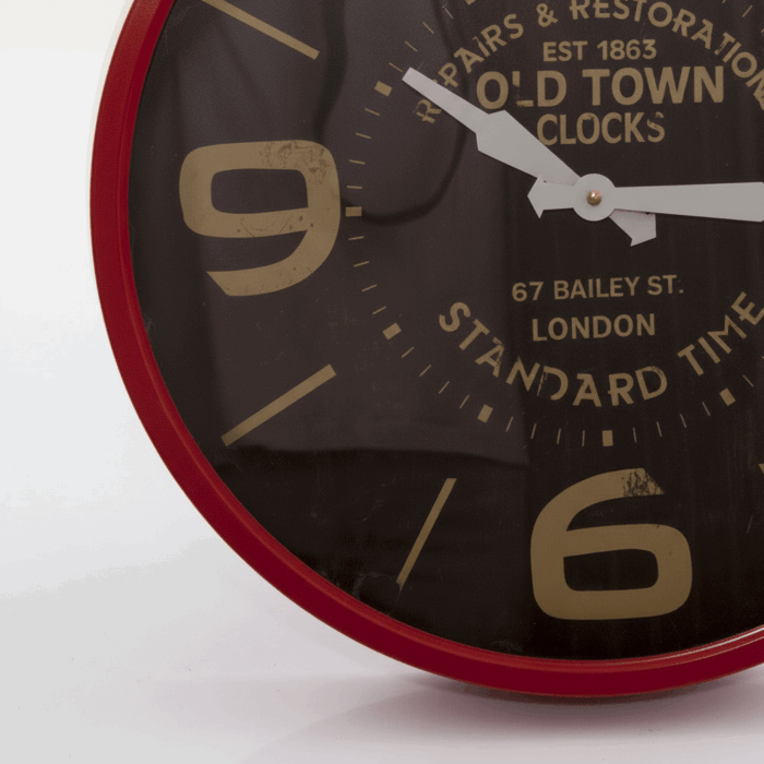 Orologio Old Town rotondo rosso marrone - immagine 8