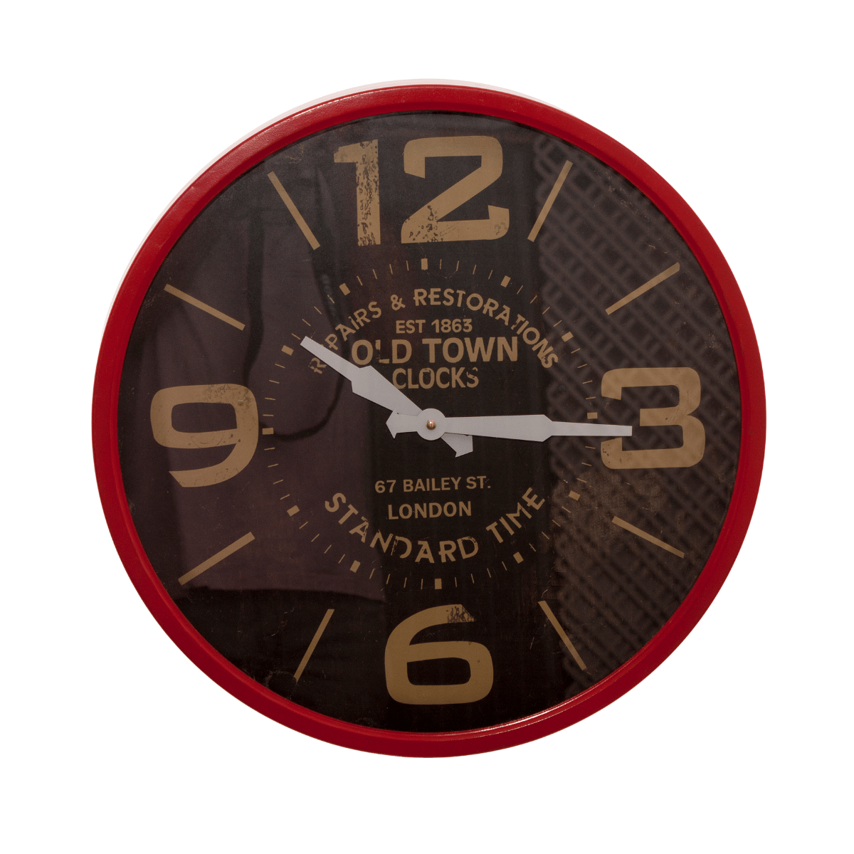 17-HG1211 Orologio Old Town rotondo rosso marrone