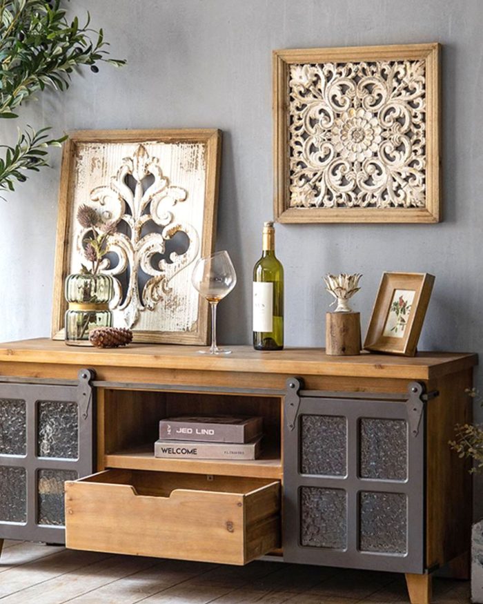 Pannello in legno di abete ed mdf intagliato - immagine 2