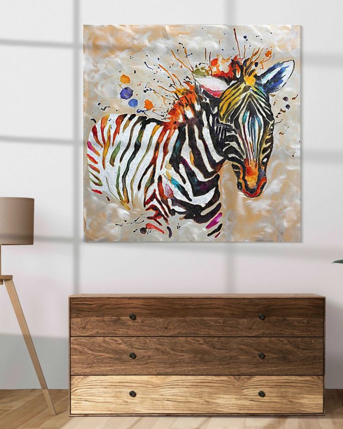 Quadro dipinto zebra - immagine 2