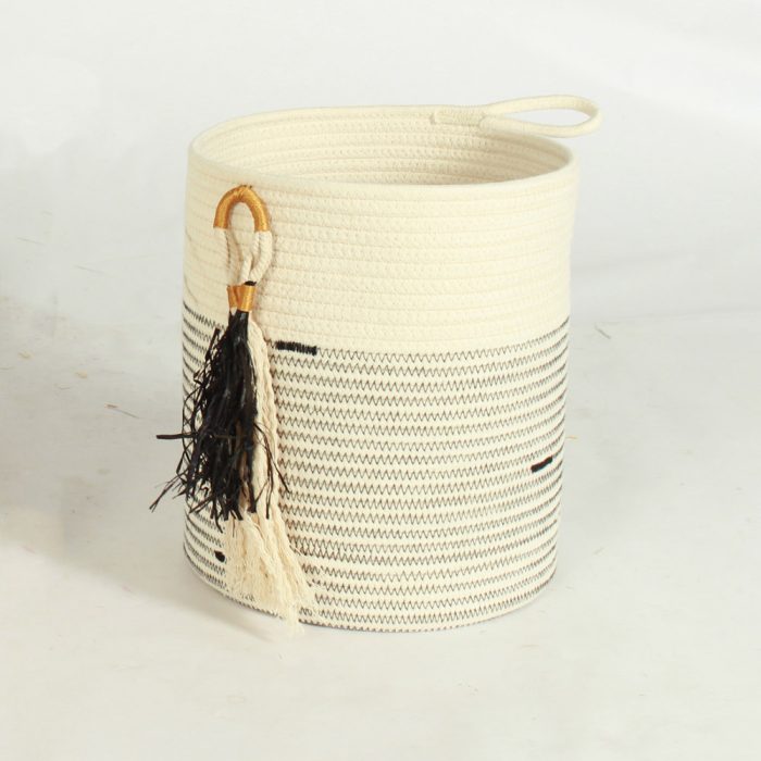 Set di 2 ceste in cotone con fiocco - immagine 3