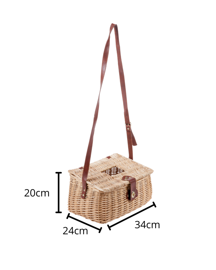 Cesto funghi in vimini rosso - immagine 2