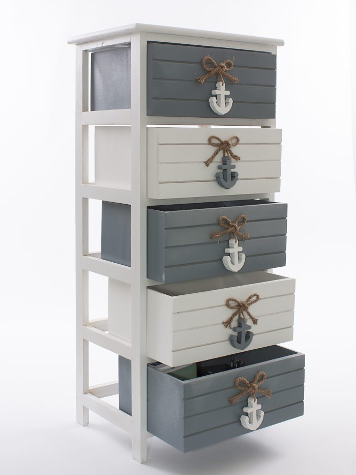 Cassettiera bicolor in legno di abete "Breeze" - immagine 4