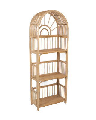 Libreria in rattan con 3 ripiani