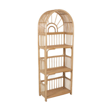 Libreria in rattan con 3 ripiani