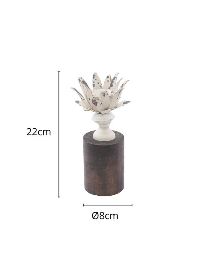 Portacandele metallo e abete forma fiore - immagine 3