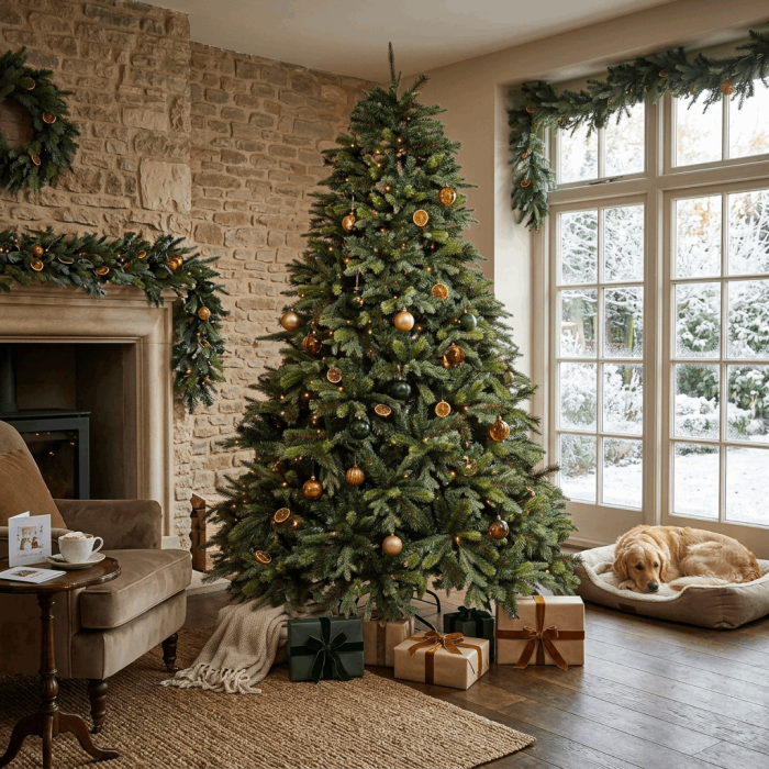Albero di Natale "Clifford" Verde in Polietilene, Polipropilene e PVC con Base in Metallo Ø162x210 cm - immagine 2