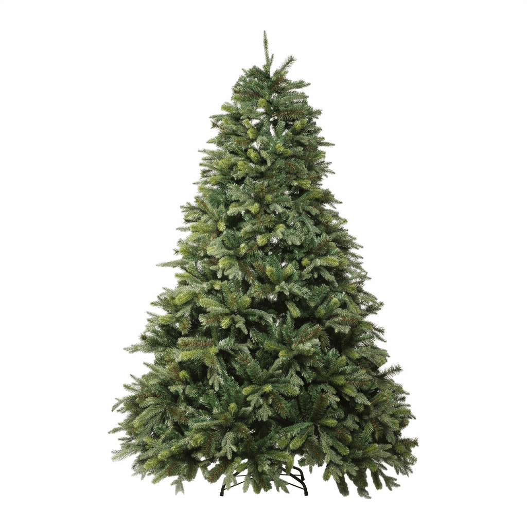 D3-X1204 Albero di Natale "Clifford" Verde in Polietilene, Polipropilene e PVC con Base in Metallo Ø162x210 cm