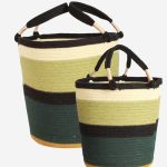 Set 2 ceste in cotone con manici