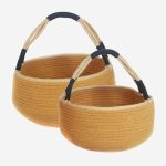 Set di 2 cesti senape in cotone