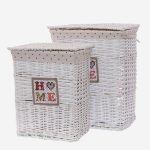 Set di 2 portabiancheria in vimini "Home"