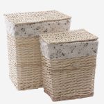 Set di 2 ceste portabiancheria in vimini