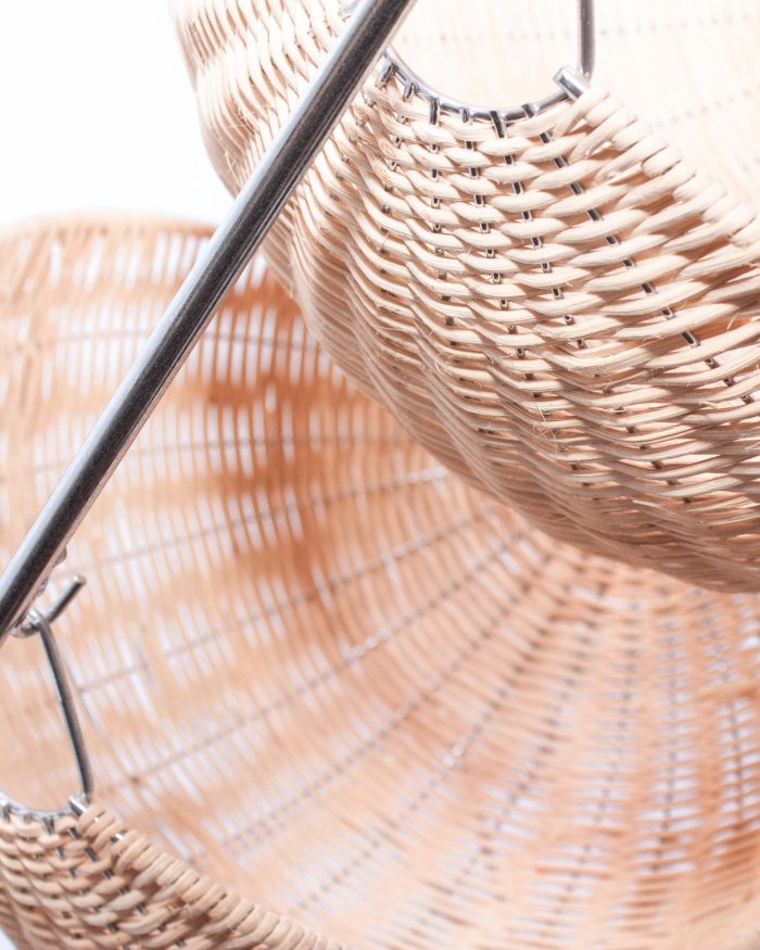 Cesto portafrutta in rattan e acciaio - immagine 2