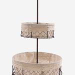 Alzata a rete in metallo con fodera