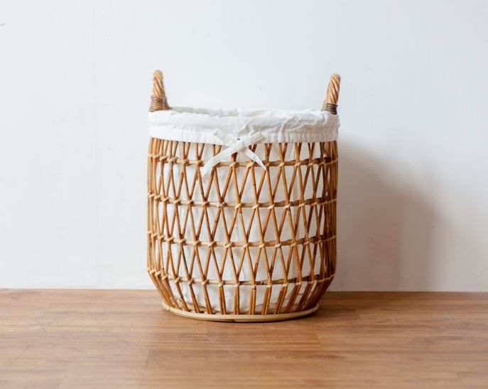 Ceste portabiancheria in fibre naturali