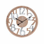Orologio con numeri in legno e metallo
