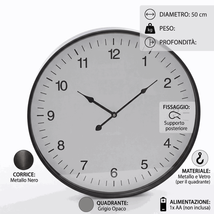 Orologio in metallo classico rotondo - immagine 4