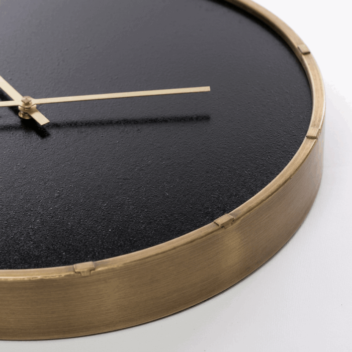 Orologio da parete nero e oro design minimal - immagine 7