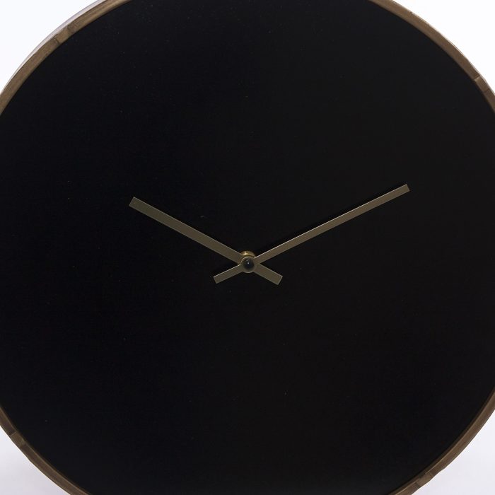 Orologio da parete nero e oro design minimal - immagine 3