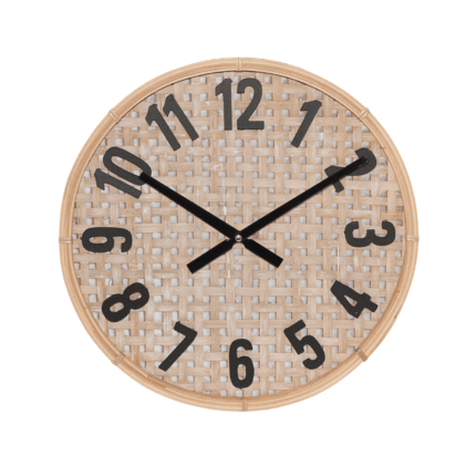 Orologio in mdf effetto rattan
