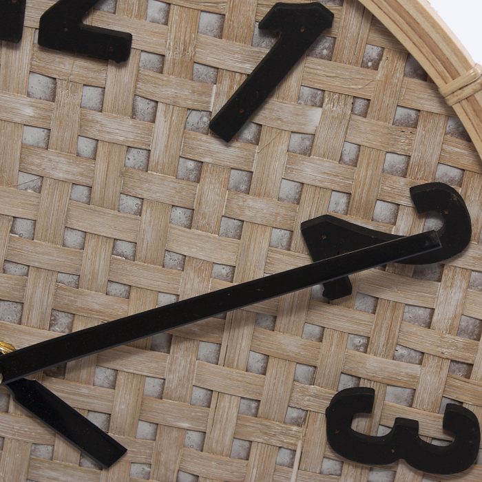 Orologio in mdf effetto rattan - immagine 2