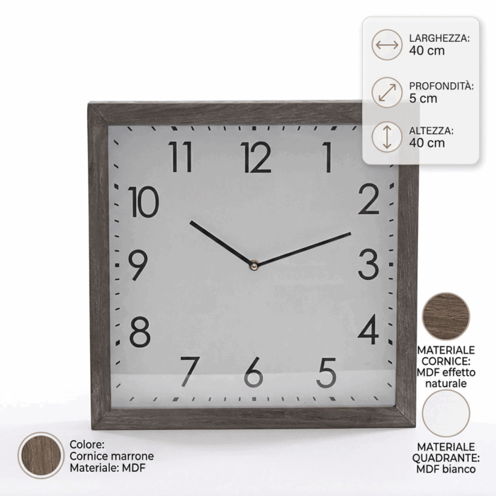 Orologio quadrato grande 40x40 - immagine 4