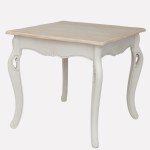 Tavolo da Pranzo Quadrato Shabby in Legno di Paulonia