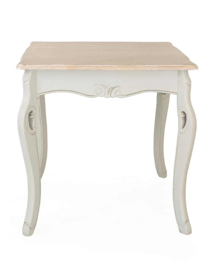 Tavolo da Pranzo Quadrato Shabby in Legno di Paulonia - immagine 4