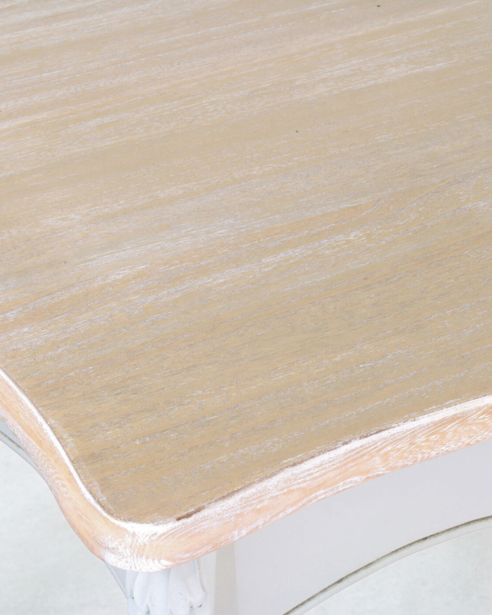 Tavolo da Pranzo Quadrato Shabby in Legno di Paulonia - immagine 5