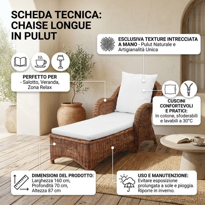 Poltrona chaise longue in pulut - immagine 3