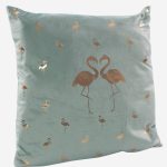 Cuscino imbottito in velluto Fenicotteri