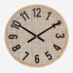 Orologio in mdf effetto rattan