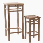 Set di 2 sgabelli in bambù