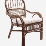Poltrona in giunco con cuscino removibile