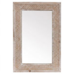 Specchio naturale in abete con design a intreccio 60x90
