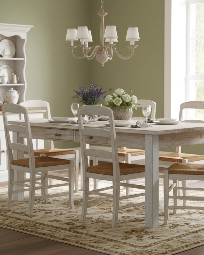 Tavolo da pranzo in abete con cassetti - immagine 2