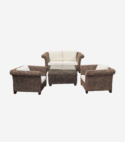 Salotto completo in rattan nero "Medelin"