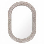 Specchio ovale in abete stile shabby 65x95cm