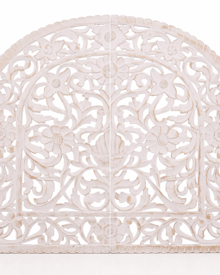 Pannelli Decorativi in Set di 2 da Parete in Legno di Mango Sbiancato e MDF 120x150 cm
