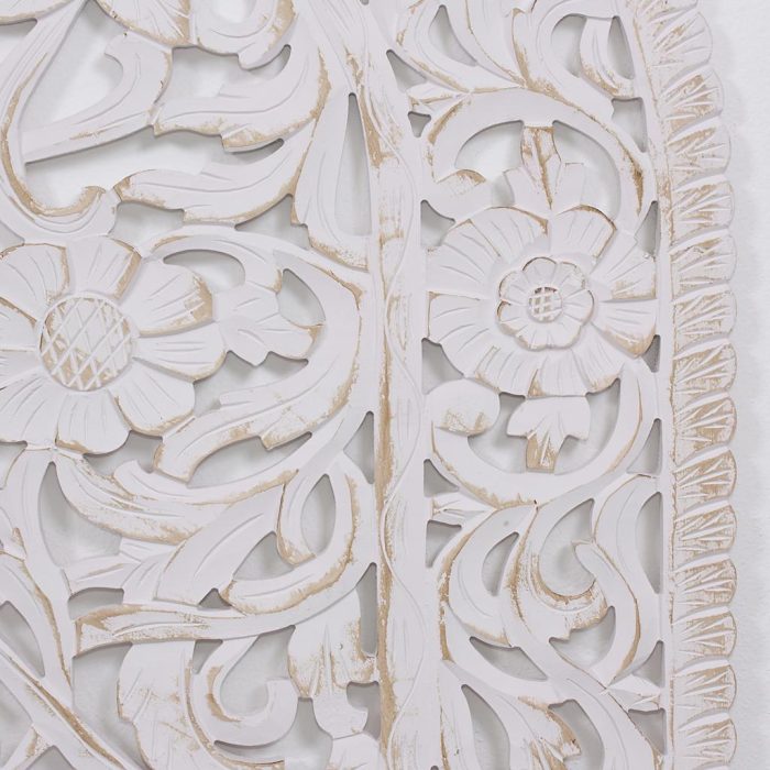 Pannelli Decorativi in Set di 2 da Parete in Legno di Mango Sbiancato e MDF 120x150 cm - immagine 7